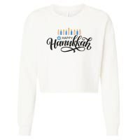 Happy Hanukkah Jewish Holiday Gift Cropped Pullover Crew