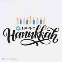 Happy Hanukkah Jewish Holiday Gift Women's V-Neck T-Shirt