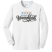 Happy Hanukkah Jewish Holiday Gift Kids Long Sleeve Shirt