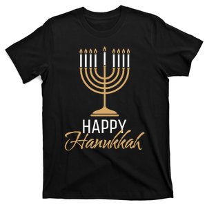 Happy Hanukkah Jewish Menorah Chanukah T-Shirt