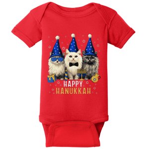 Happy Hanukcat Jewish Holiday Funny Hanukkah Cat Lover Baby Bodysuit