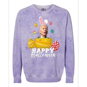 Happy Halloween Joe Biden Easter Funny Confused Colorblast Crewneck Sweatshirt