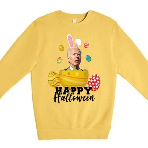 Happy Halloween Joe Biden Easter Funny Confused Premium Crewneck Sweatshirt