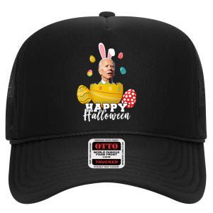 Happy Halloween Joe Biden Easter Funny Confused High Crown Mesh Back Trucker Hat