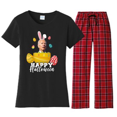 Happy Halloween Joe Biden Easter Funny Confused Women's Flannel Pajama Set