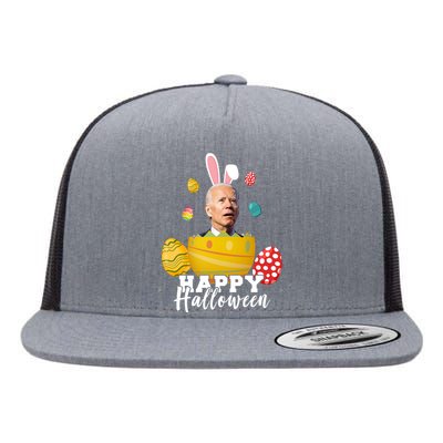 Happy Halloween Joe Biden Easter Funny Confused Flat Bill Trucker Hat