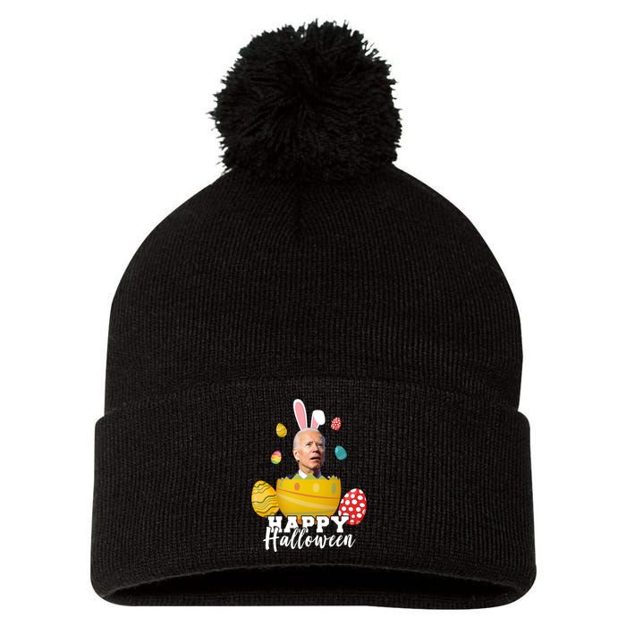 Happy Halloween Joe Biden Easter Funny Confused Pom Pom 12in Knit Beanie