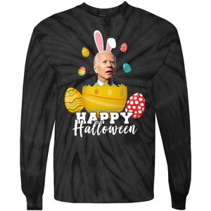 Happy Halloween Joe Biden Easter Funny Confused Tie-Dye Long Sleeve Shirt