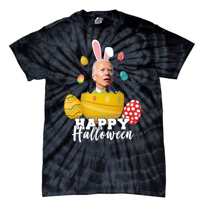 Happy Halloween Joe Biden Easter Funny Confused Tie-Dye T-Shirt