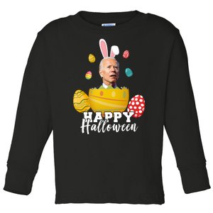 Happy Halloween Joe Biden Easter Funny Confused Toddler Long Sleeve Shirt