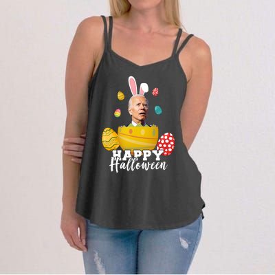 Happy Halloween Joe Biden Easter Funny Confused Women's Strappy Tank