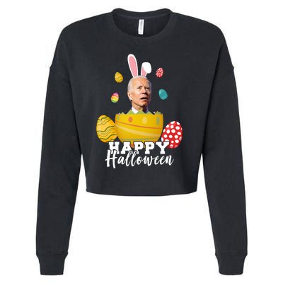 Happy Halloween Joe Biden Easter Funny Confused Cropped Pullover Crew