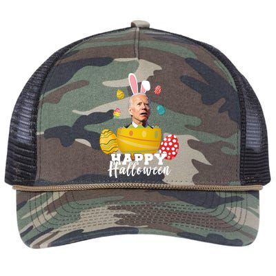 Happy Halloween Joe Biden Easter Funny Confused Retro Rope Trucker Hat Cap