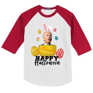 Happy Halloween Joe Biden Easter Funny Confused Kids Colorblock Raglan Jersey