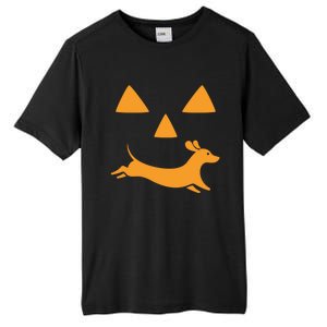 Happy Halloween Jackolantern Face With Dog Breeddachshund Funny Gift Tall Fusion ChromaSoft Performance T-Shirt