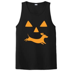 Happy Halloween Jackolantern Face With Dog Breeddachshund Funny Gift PosiCharge Competitor Tank