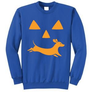 Happy Halloween Jackolantern Face With Dog Breeddachshund Funny Gift Sweatshirt