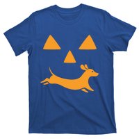 Happy Halloween Jackolantern Face With Dog Breeddachshund Funny Gift T-Shirt