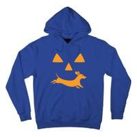 Happy Halloween Jackolantern Face With Dog Breeddachshund Funny Gift Tall Hoodie