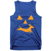 Happy Halloween Jackolantern Face With Dog Breeddachshund Funny Gift Tank Top