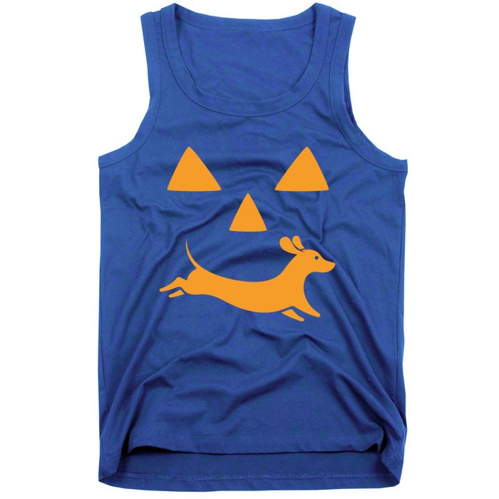 Happy Halloween Jackolantern Face With Dog Breeddachshund Funny Gift Tank Top