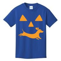 Happy Halloween Jackolantern Face With Dog Breeddachshund Funny Gift Kids T-Shirt