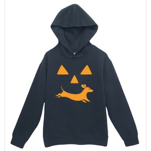 Happy Halloween Jackolantern Face With Dog Breeddachshund Funny Gift Urban Pullover Hoodie