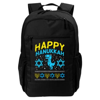 Happy Hanukkah Jewish TRex Ugly Chanukah Sweater Gift  Daily Commute Backpack