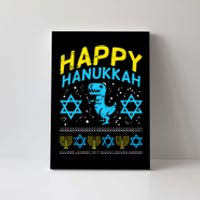 Happy Hanukkah Jewish TRex Ugly Chanukah Sweater Gift  Canvas