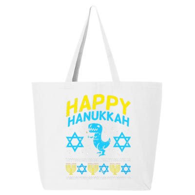 Happy Hanukkah Jewish TRex Ugly Chanukah Sweater Gift  25L Jumbo Tote