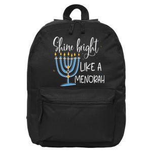 Happy Hanukkah Jewish Shine And Bright Like A Menorah 16 in Basic Backpack