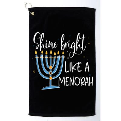 Happy Hanukkah Jewish Shine And Bright Like A Menorah Platinum Collection Golf Towel