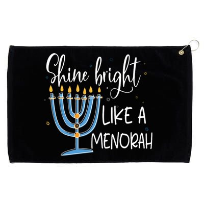 Happy Hanukkah Jewish Shine And Bright Like A Menorah Grommeted Golf Towel