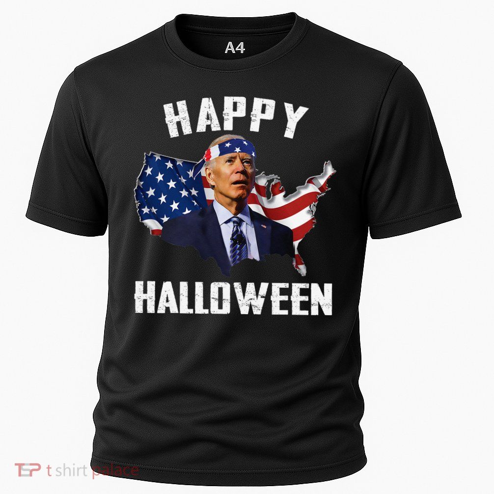 Happy Halloween Joe Biden Confused American Flag 4th Of July Performance Shirt