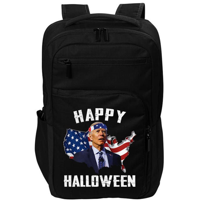 Happy Halloween Joe Biden Confused American Flag 4th Of July Impact Tech Backpack