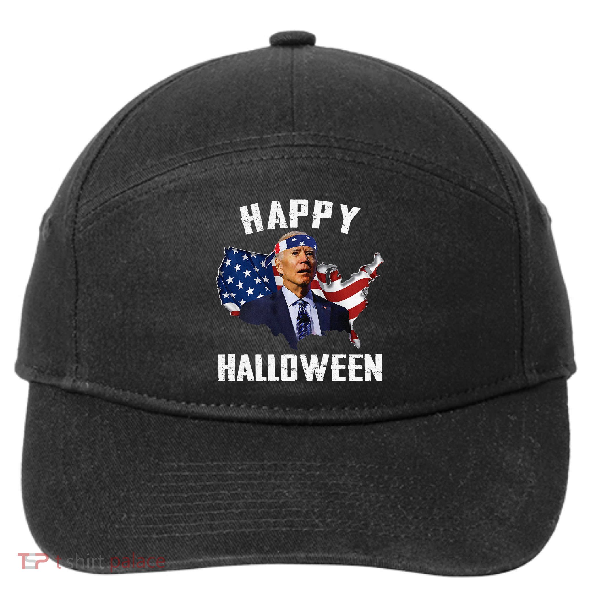 Happy Halloween Joe Biden Confused American Flag 4th Of July 7-Panel Snapback Hat