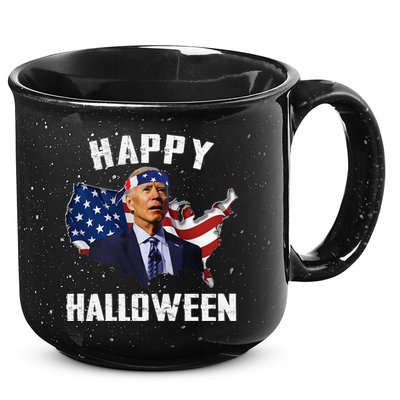 Happy Halloween Joe Biden Confused American Flag 4th Of July 15oz Campfire Ceramic Mug