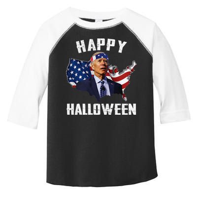 Happy Halloween Joe Biden Confused American Flag 4th Of July Toddler Fine Jersey T-Shirt