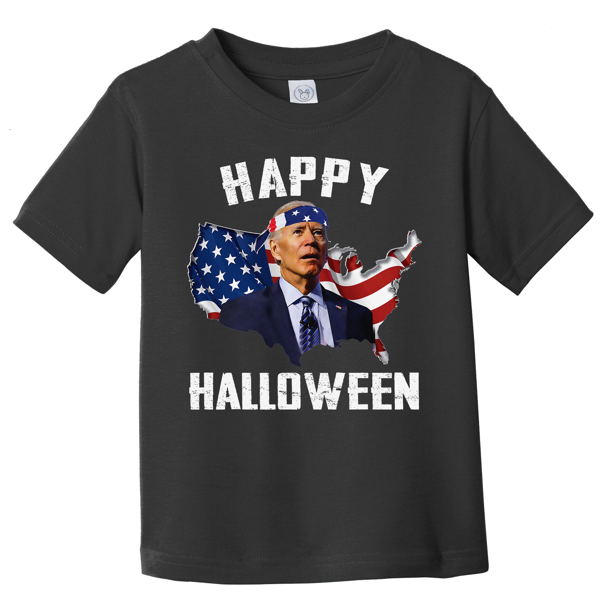 Happy Halloween Joe Biden Confused American Flag 4th Of July Toddler T-Shirt