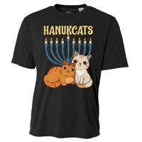 Hanukcats Hanukkah Jewish Cat Kawaiiorah Holiday Cooling Performance Crew T-Shirt