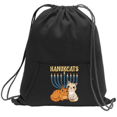 Hanukcats Hanukkah Jewish Cat Kawaiiorah Holiday Sweatshirt Cinch Pack Bag