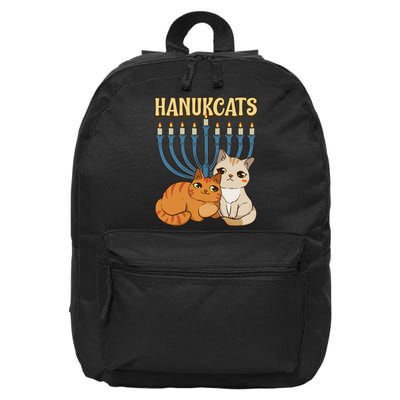 Hanukcats Hanukkah Jewish Cat Kawaiiorah Holiday 16 in Basic Backpack