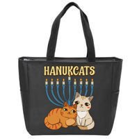 Hanukcats Hanukkah Jewish Cat Kawaiiorah Holiday Zip Tote Bag