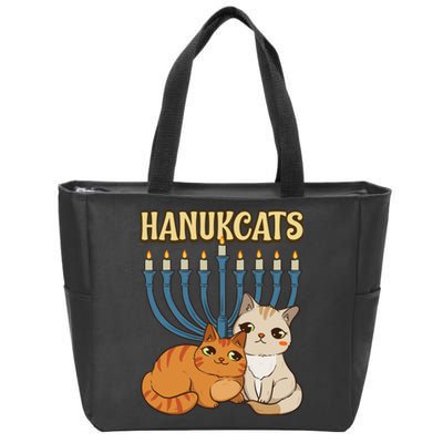 Hanukcats Hanukkah Jewish Cat Kawaiiorah Holiday Zip Tote Bag