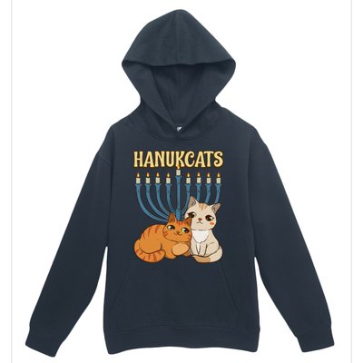 Hanukcats Hanukkah Jewish Cat Kawaiiorah Holiday Urban Pullover Hoodie