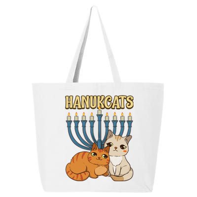 Hanukcats Hanukkah Jewish Cat Kawaiiorah Holiday 25L Jumbo Tote