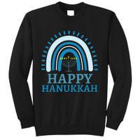 Happy Hanukkah Jewish Blue Rainbow Menorah Chanukah Sweatshirt