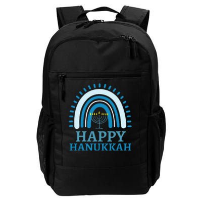 Happy Hanukkah Jewish Blue Rainbow Menorah Chanukah Daily Commute Backpack