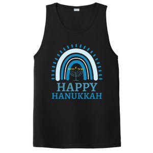 Happy Hanukkah Jewish Blue Rainbow Menorah Chanukah PosiCharge Competitor Tank