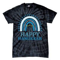 Happy Hanukkah Jewish Blue Rainbow Menorah Chanukah Tie-Dye T-Shirt